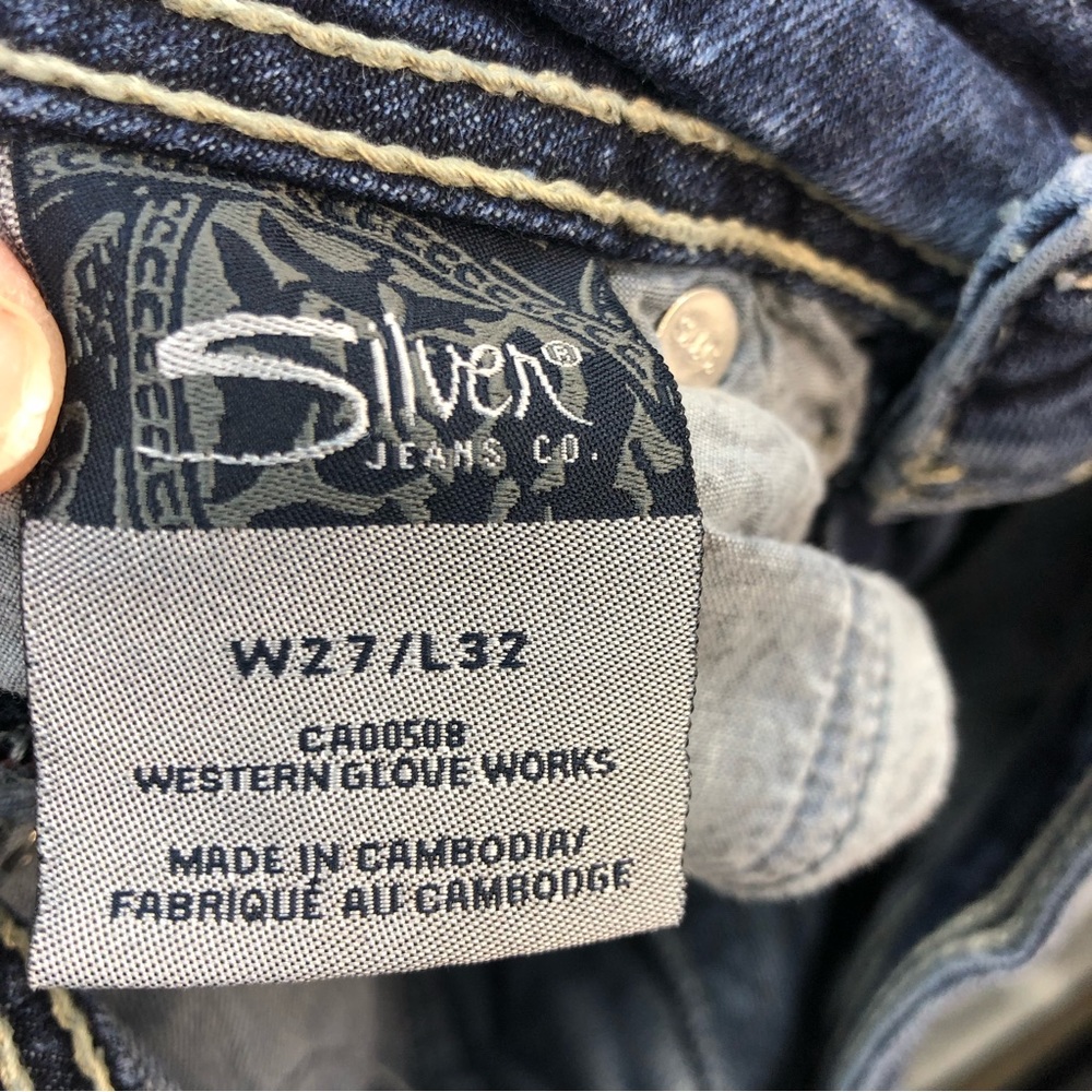 Silver Jeans Womens Size 27 Suki Surplus Distressed Bootcut Denim Jeans - Picture 11 of 15